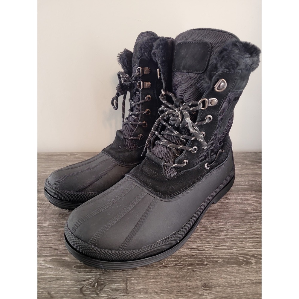 Nortiv 8 Felton-2 Mens Snow Boots Size 10.5 Black Waterproof Insulated Duck Boot